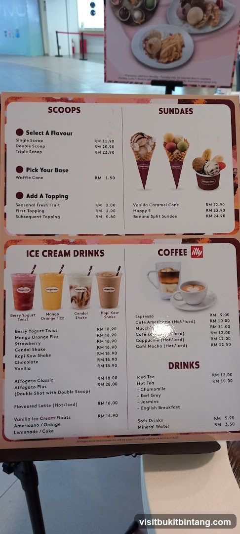 Ice Cream Menu