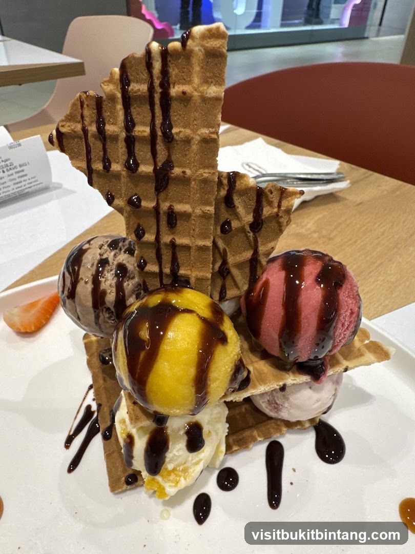 Ice Cream Waffle Dessert
