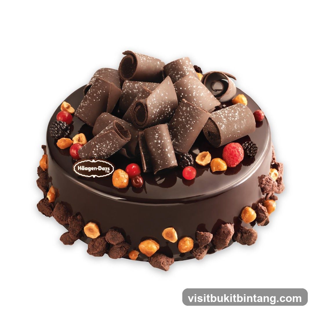 Chocolate Cake with Chocolate Curls and Berries
