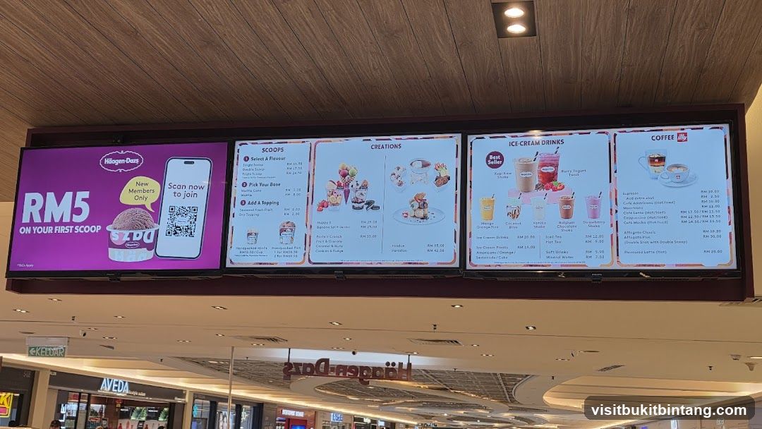 Haagen-Dazs Menu