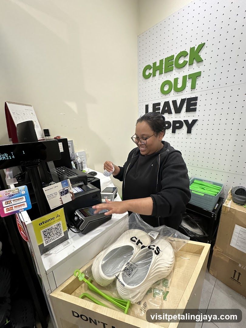Checkout Counter with Crocs Display