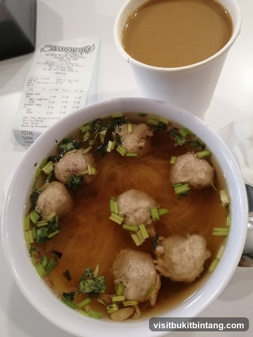 Meatball Soup and Coffee