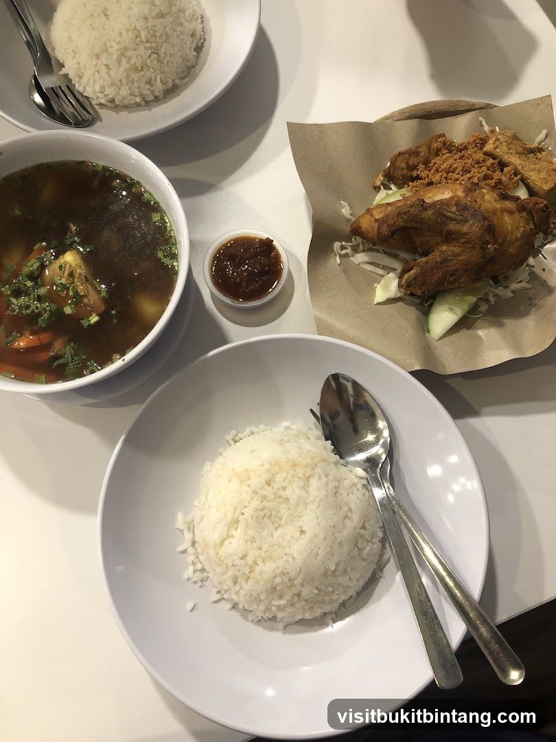 Meal with Rice and Soup