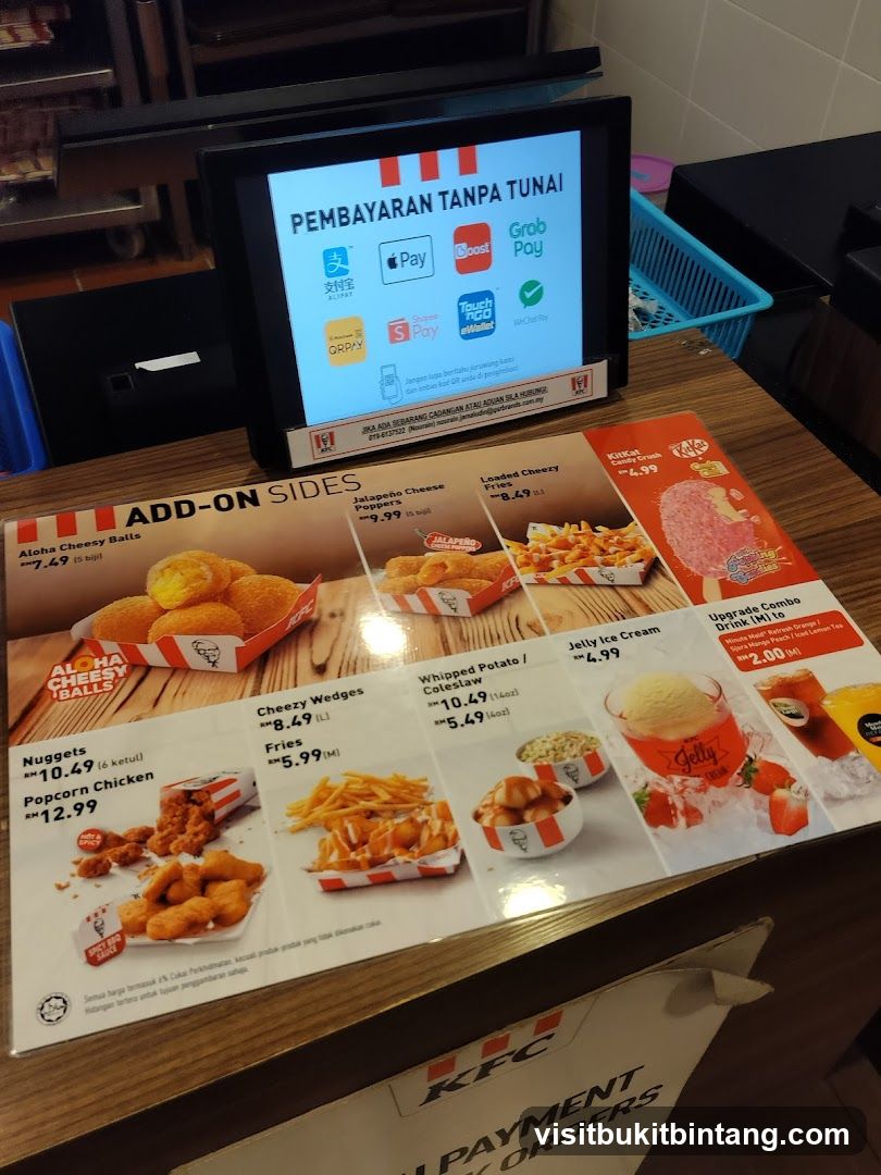 KFC Menu and Payment Options