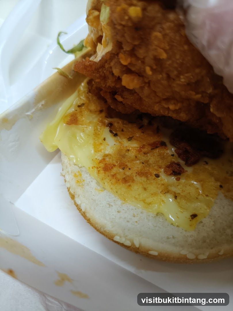 Cheesy Fried Chicken Burger