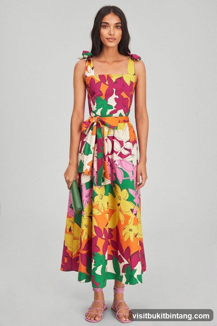 Woman in floral dress