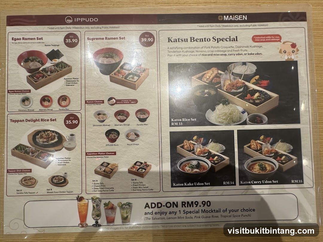 IPPUDO & MAISEN Menu