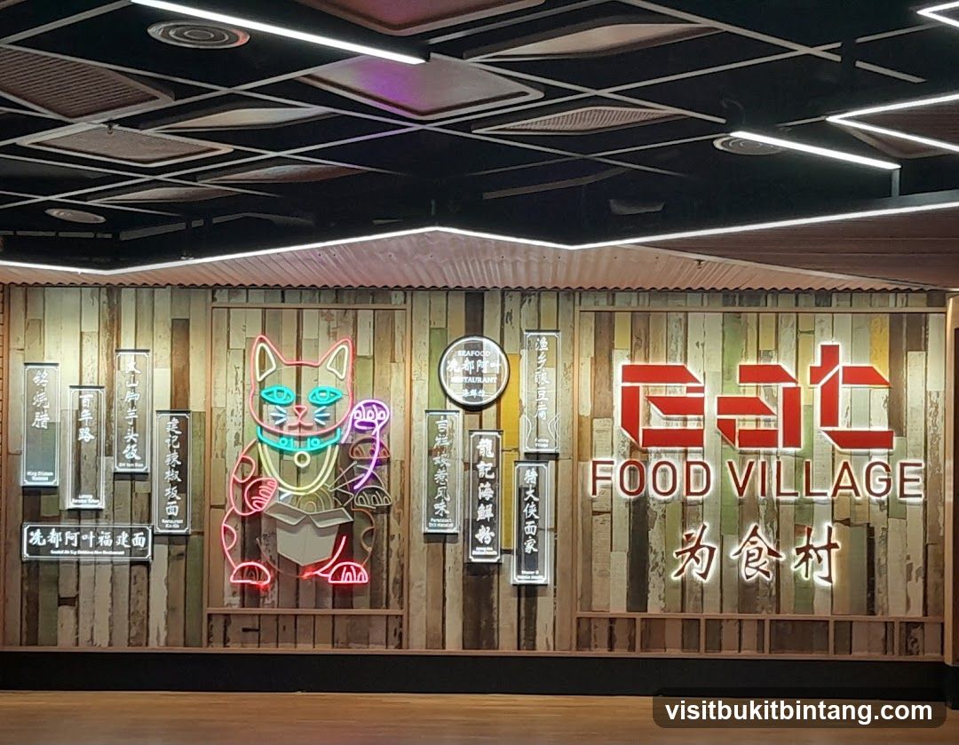 Eat Food Village Neon Signage