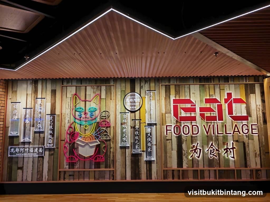Eat Food Village Neon Signage