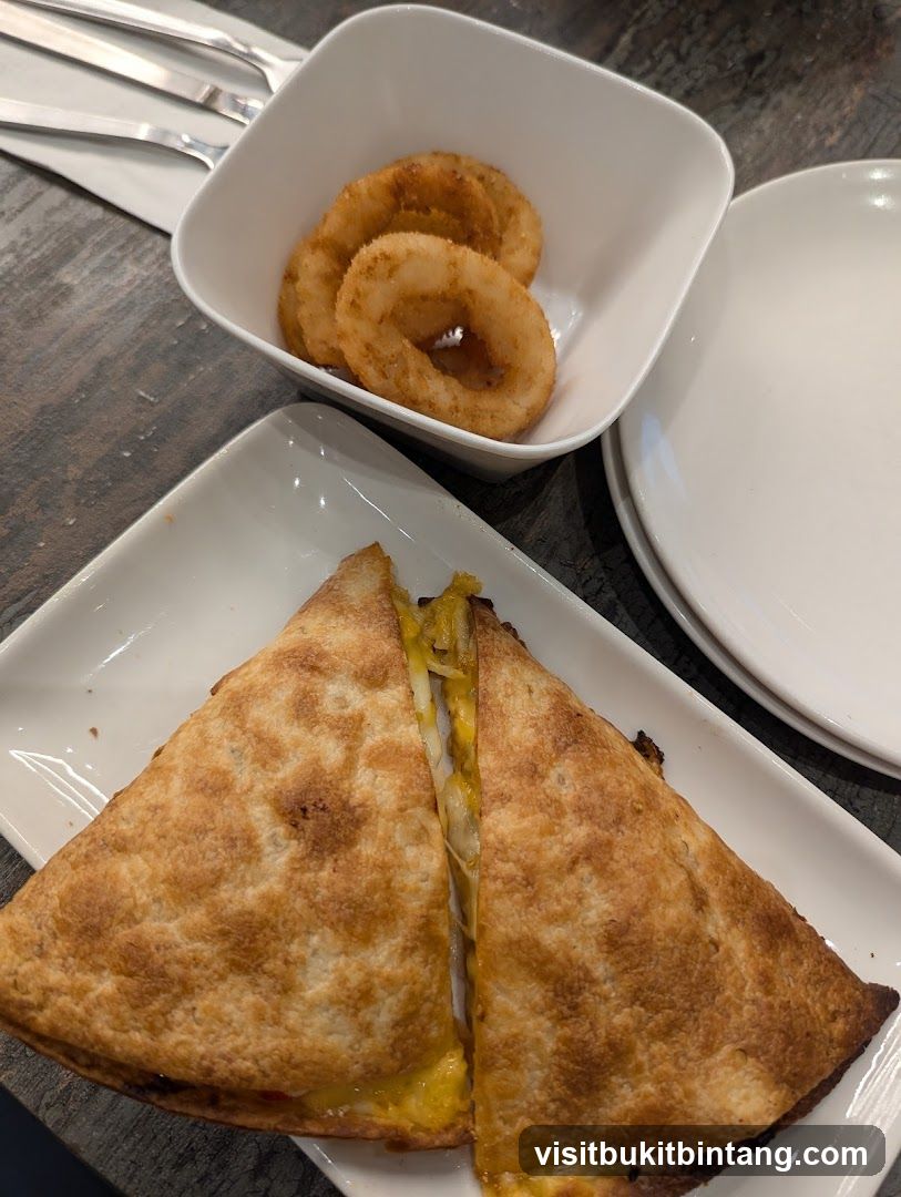 Quesadilla and Onion Rings