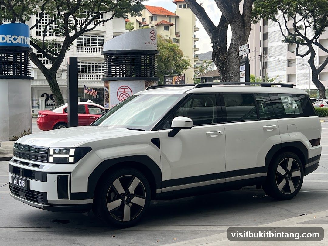 White SUV parked on street