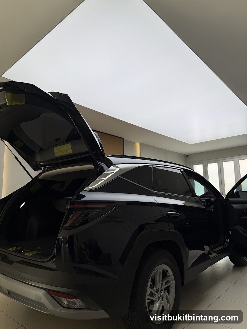Black SUV with Open Trunk and Doors