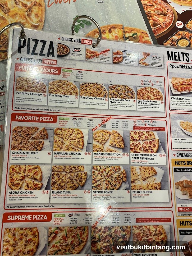 Pizza Menu
