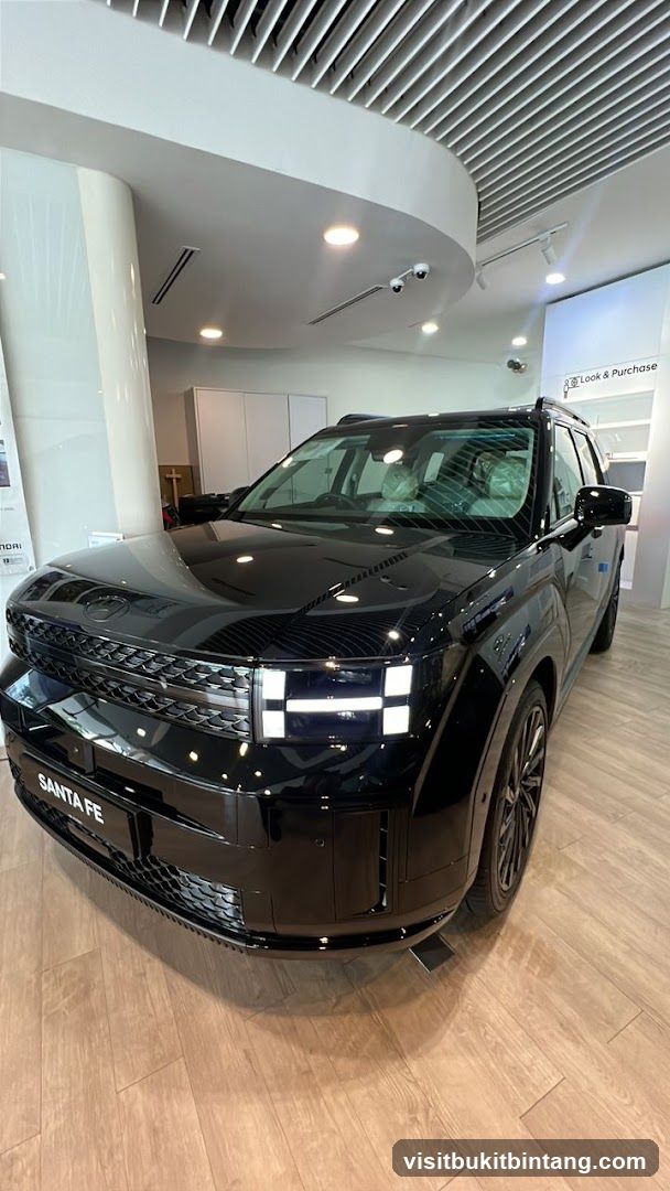 Black Hyundai Santa Fe on Display