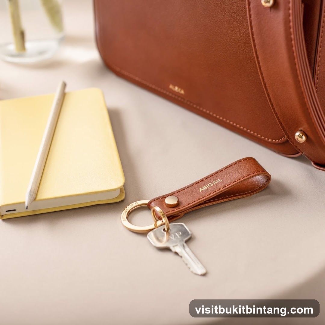 Personalized Leather Keychain and Bag