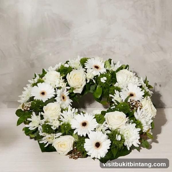White floral wreath
