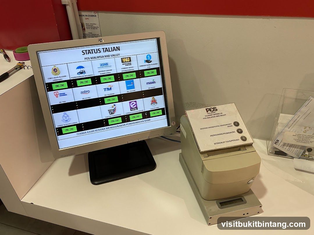 POS Malaysia Mid Valley Status Screen