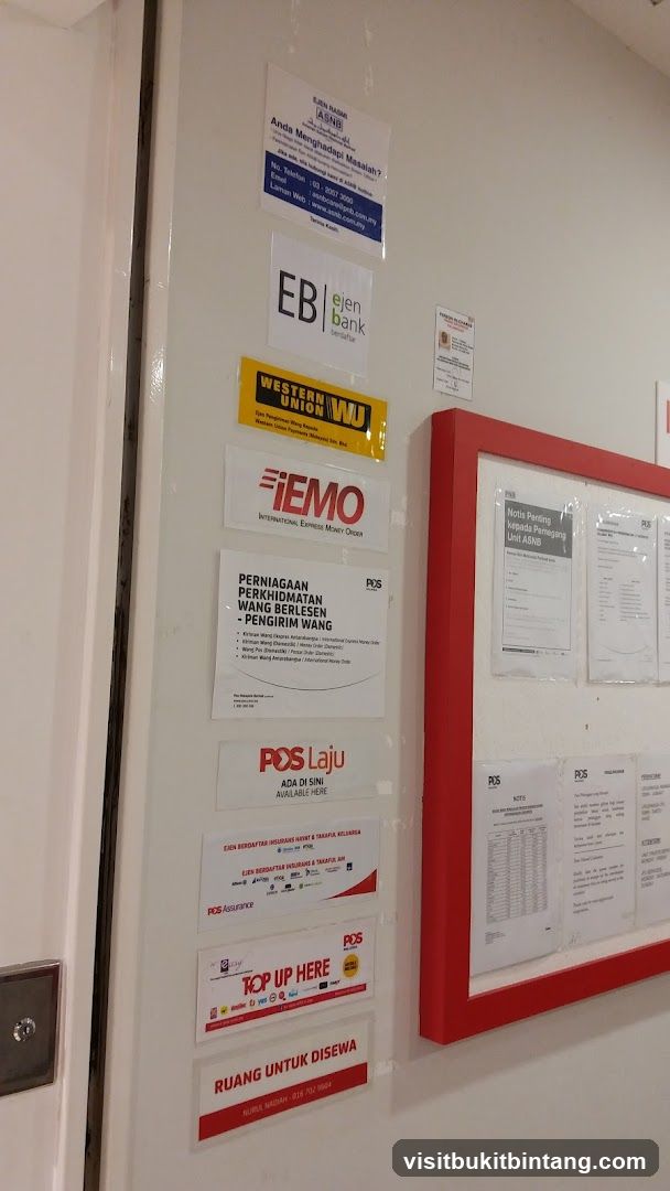 Wall with various notices and logos