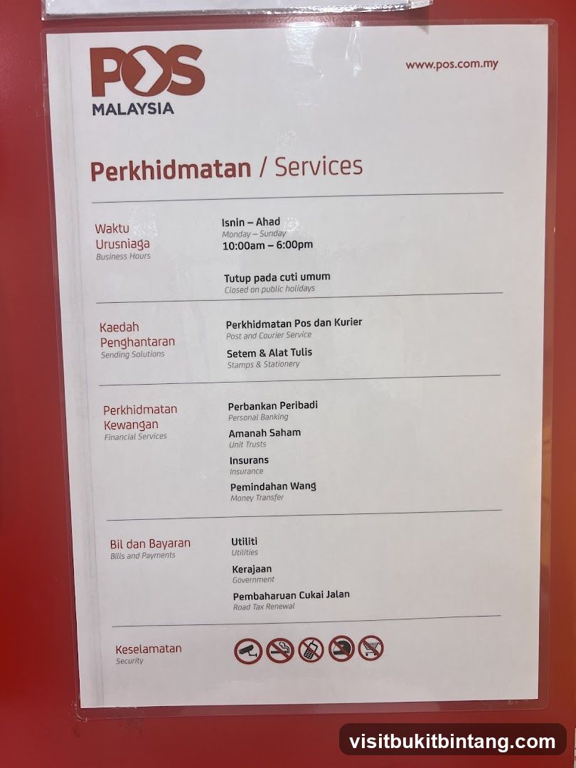 POS Malaysia Services List