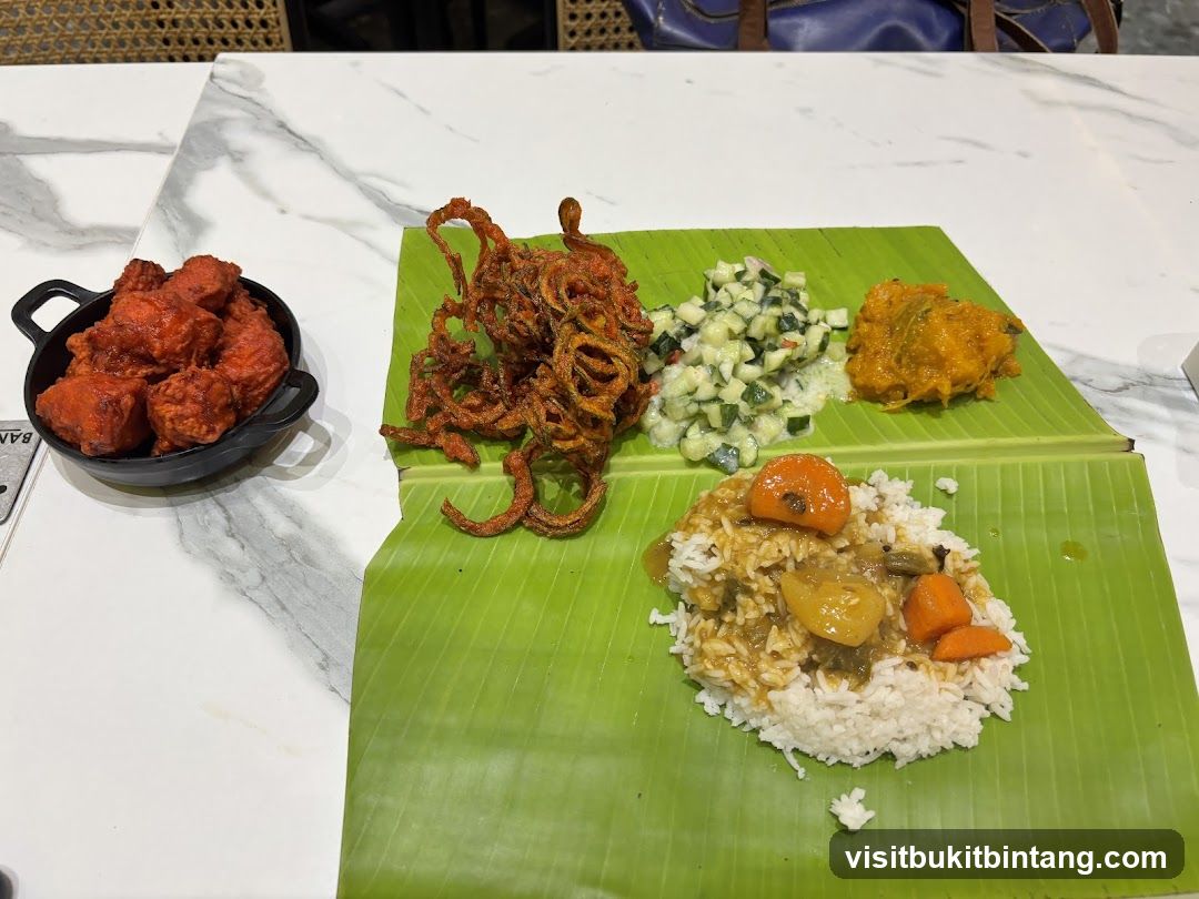 Indian Meal on Banana Leaf