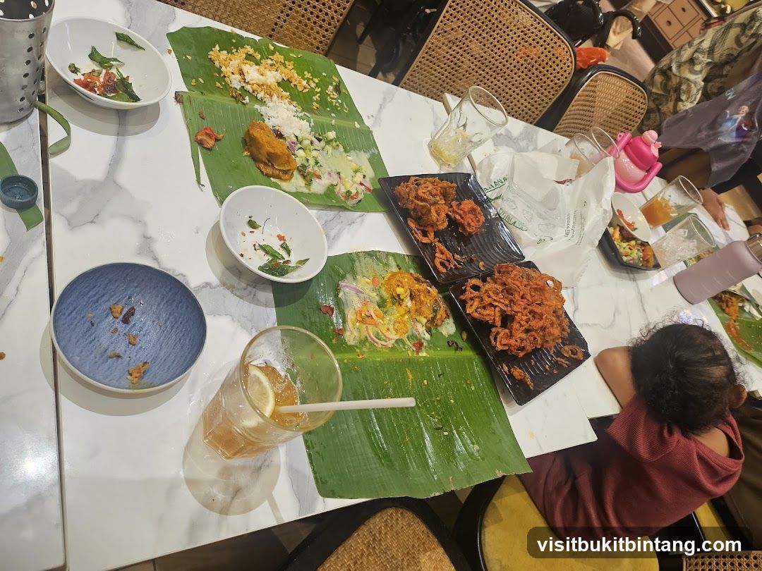 Table with leftover food