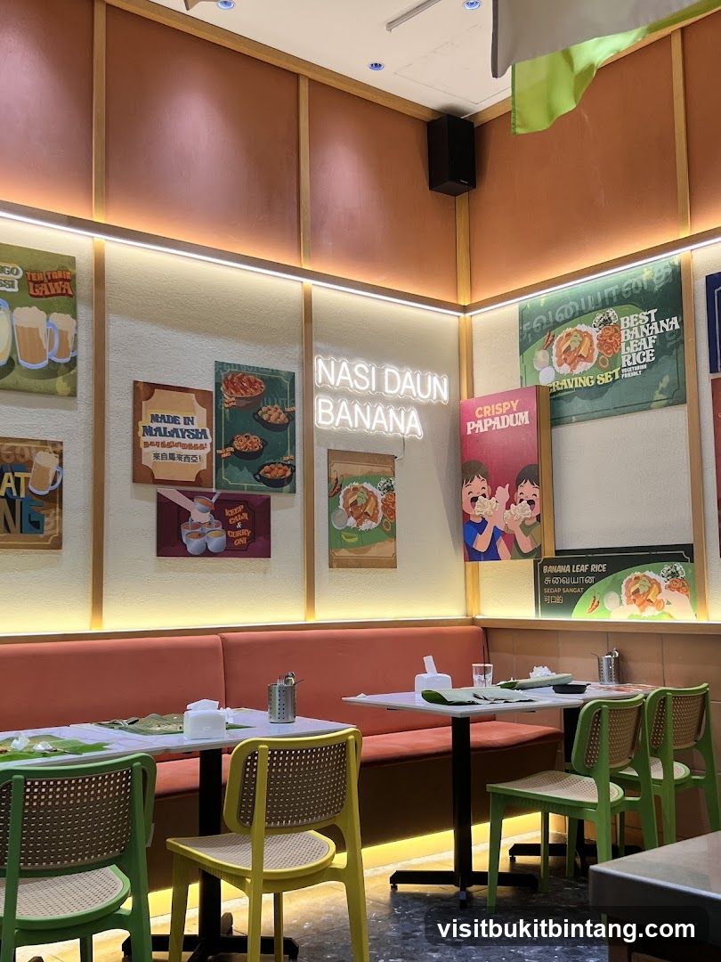Restaurant Interior with Neon Signage