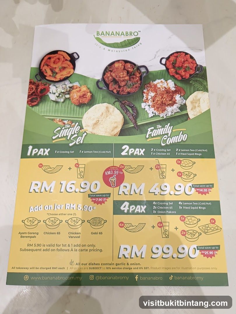 Bananabro Menu