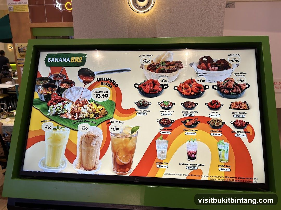 BANANA BRO Menu