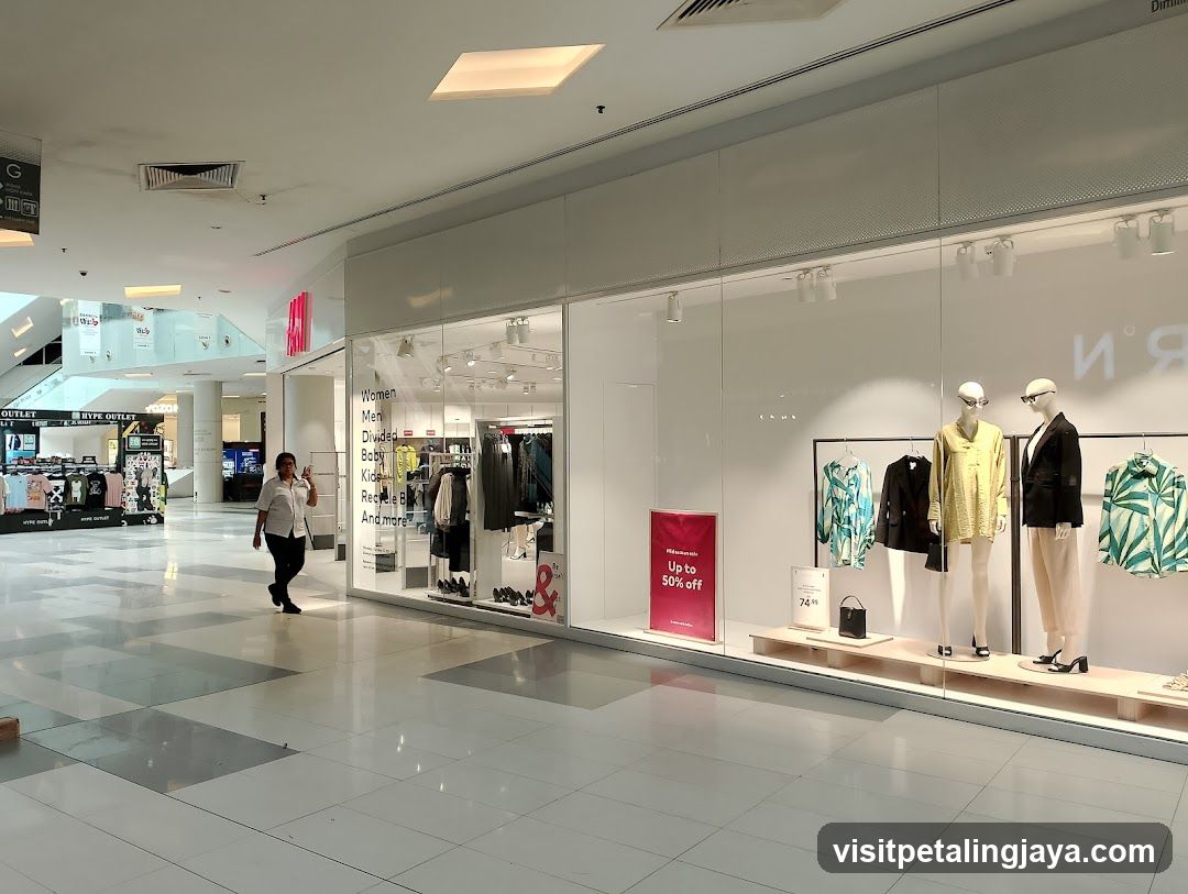 Shopping Mall Interior with Storefronts