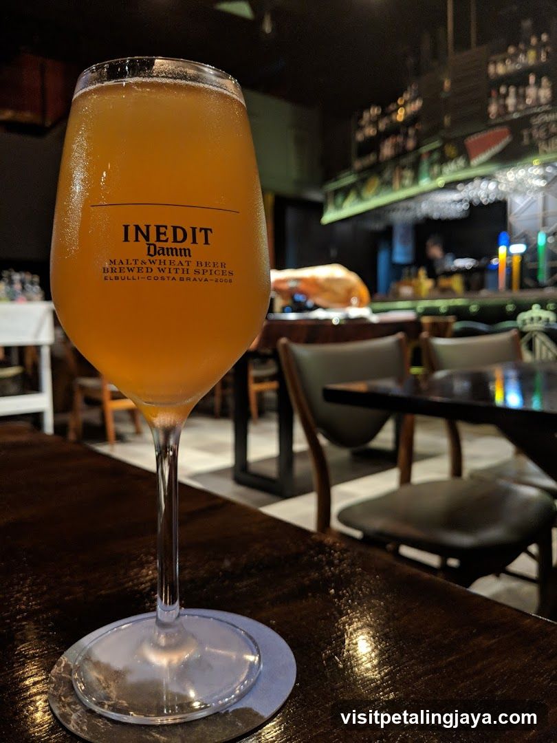 Beer Glass in Bar Interior