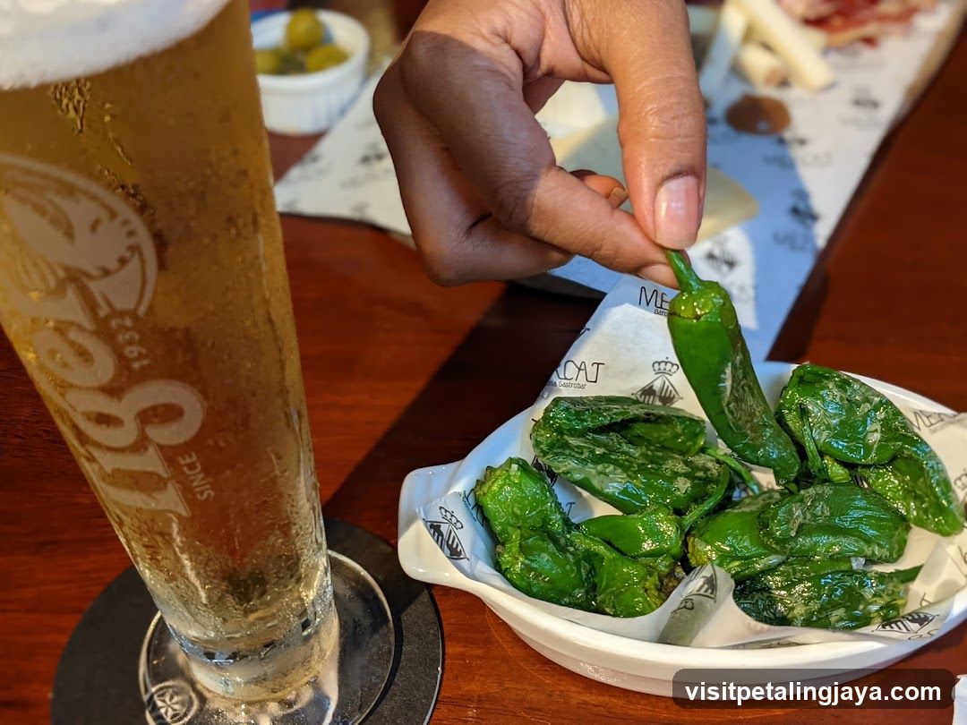 Beer and Peppers at a Bar