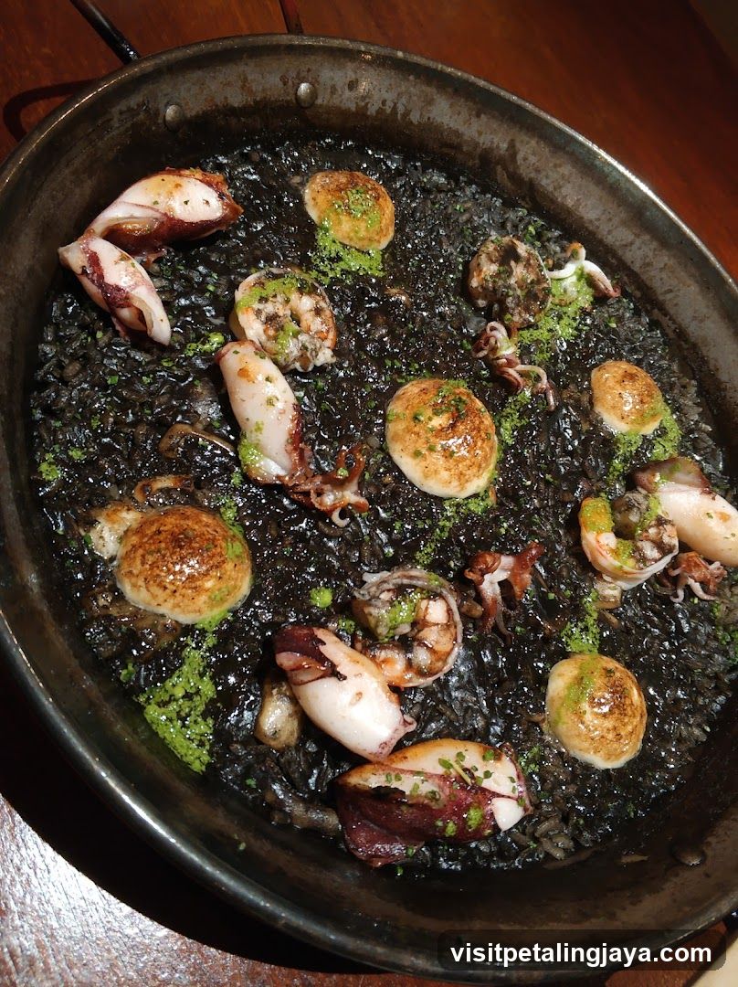 Squid and Black Rice Dish
