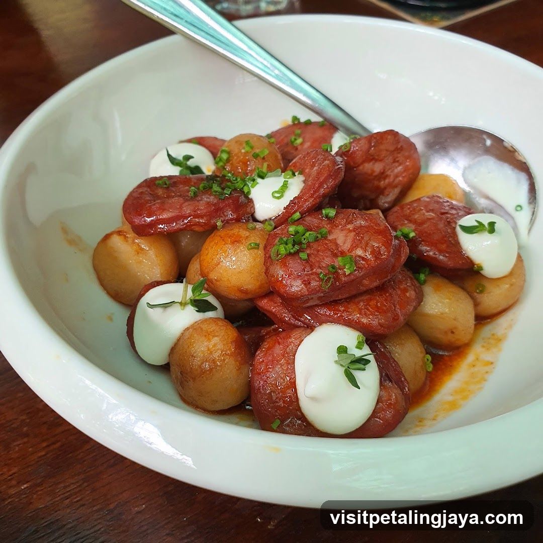 Sausage and Potato Dish with Cream Sauce