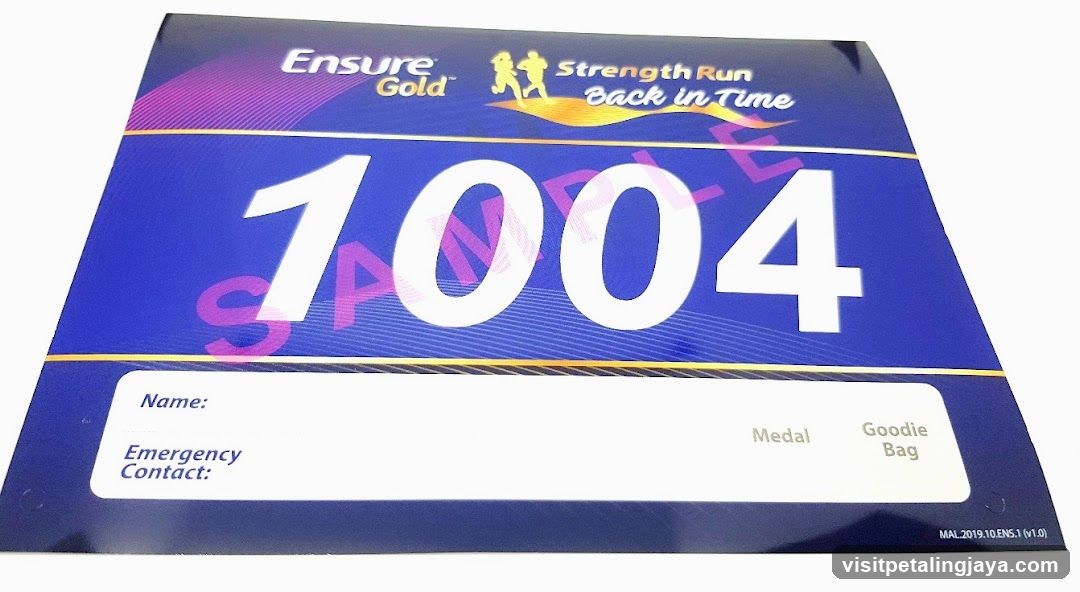 Ensure Gold Strength Run Back in Time Race Bib