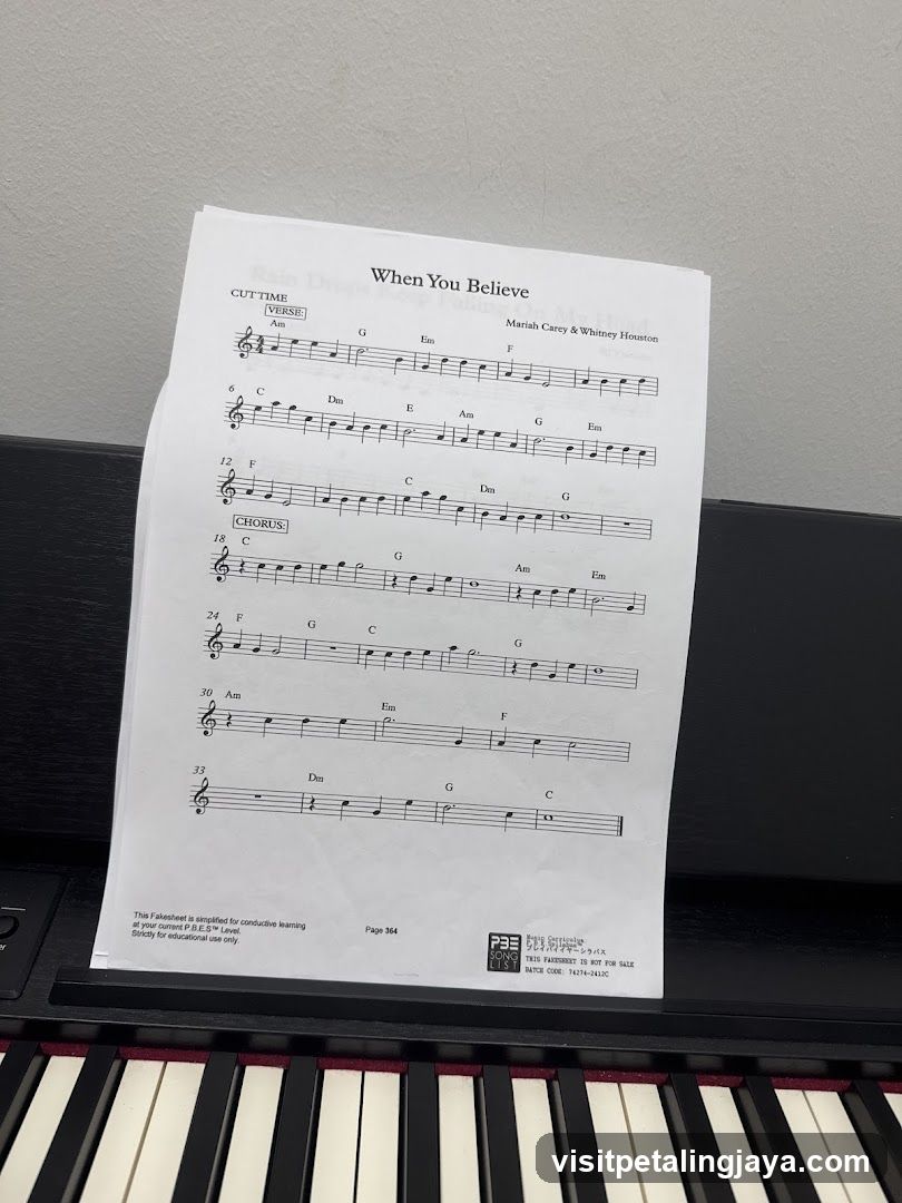 Sheet Music on Piano