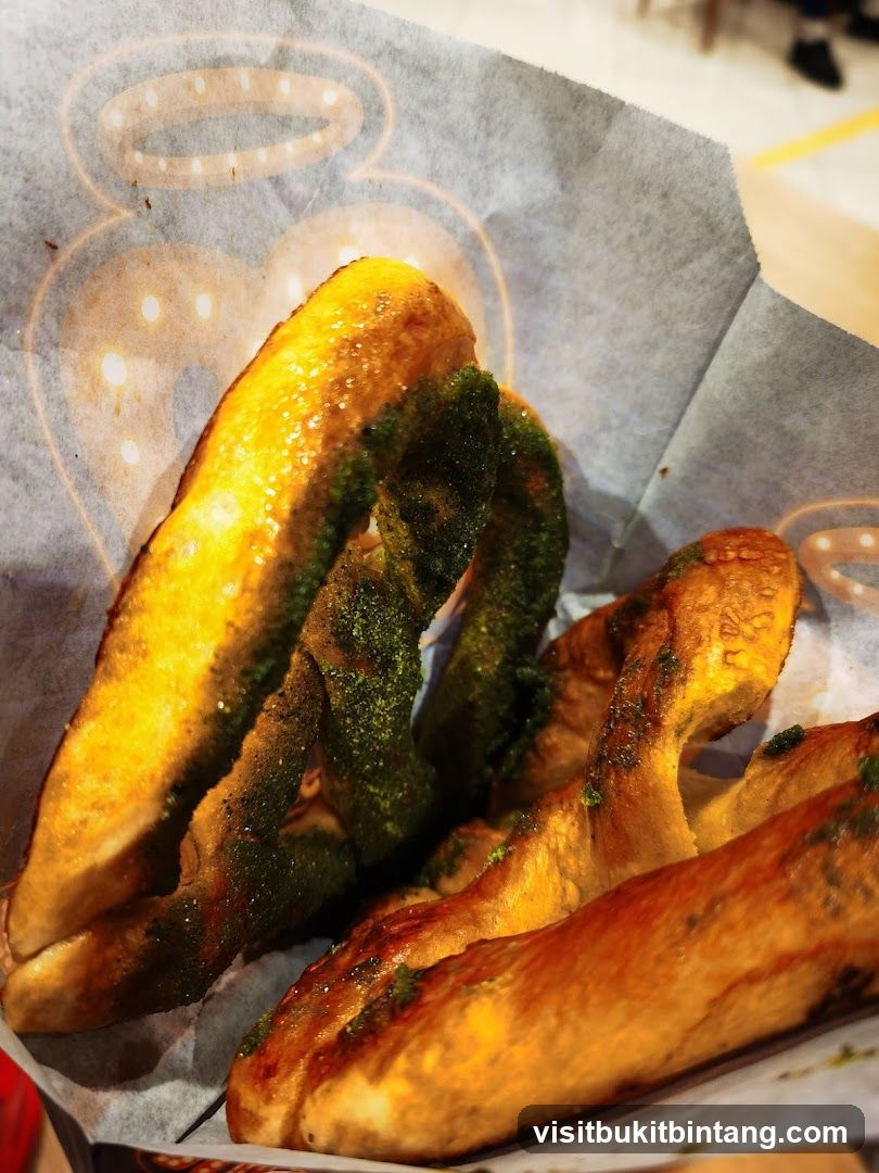 Twisted Pastries with Green Topping