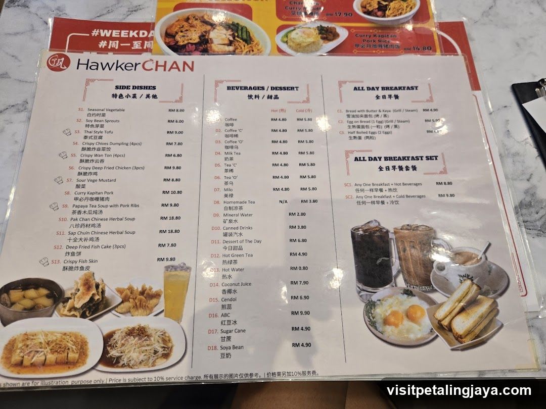 Hawker CHAN Menu