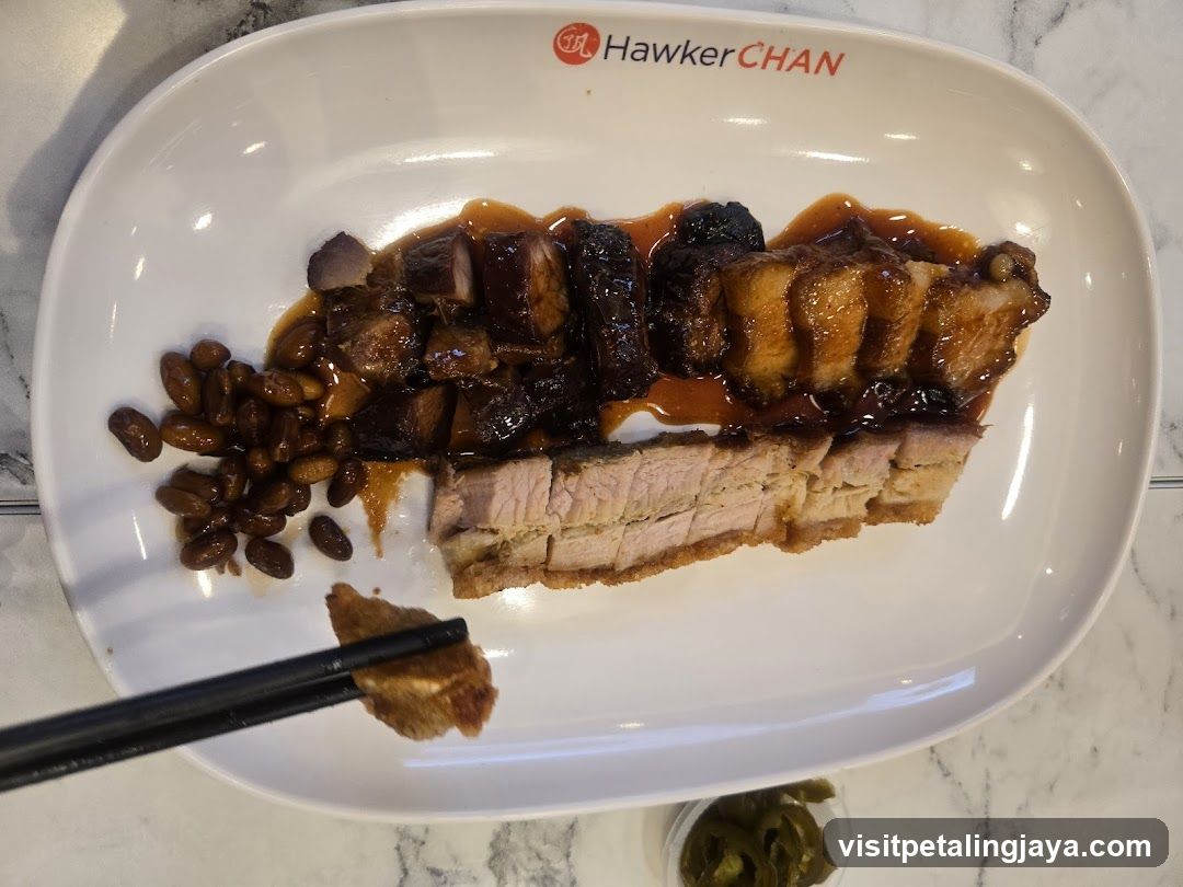 Hawker Chan Plate of Roast Pork and Beans