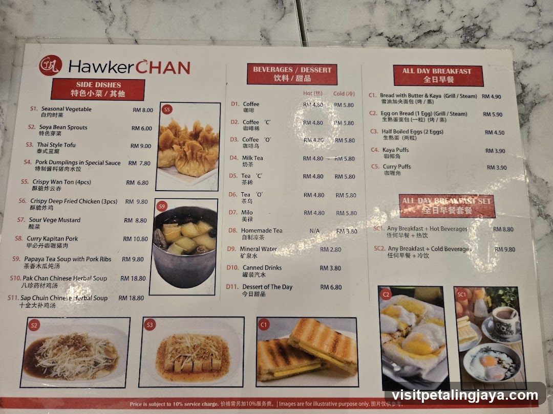 Hawker Chan Menu
