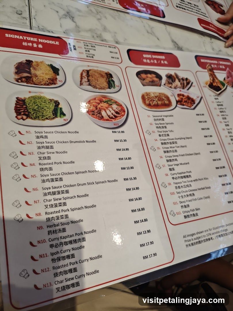 Noodle Menu