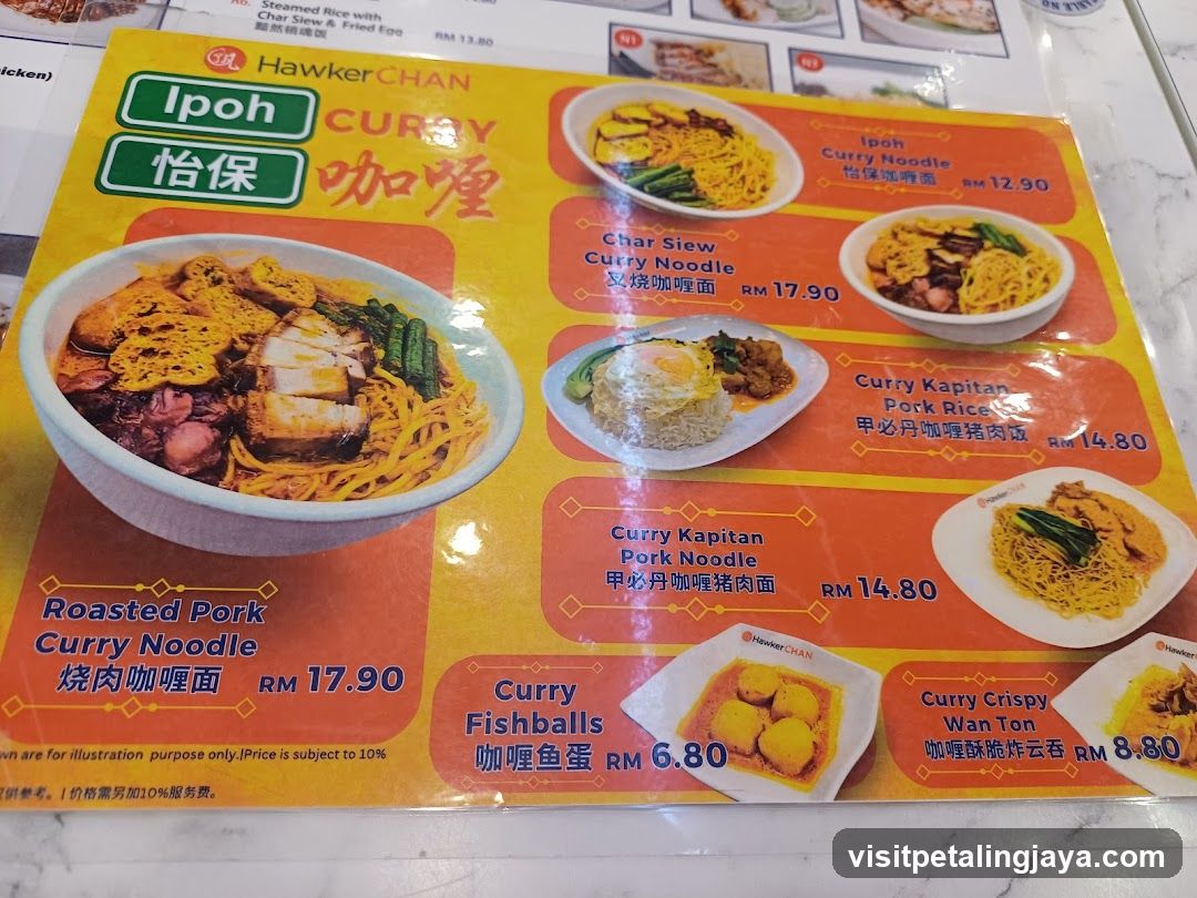 Hawker Chan Ipoh Curry Menu