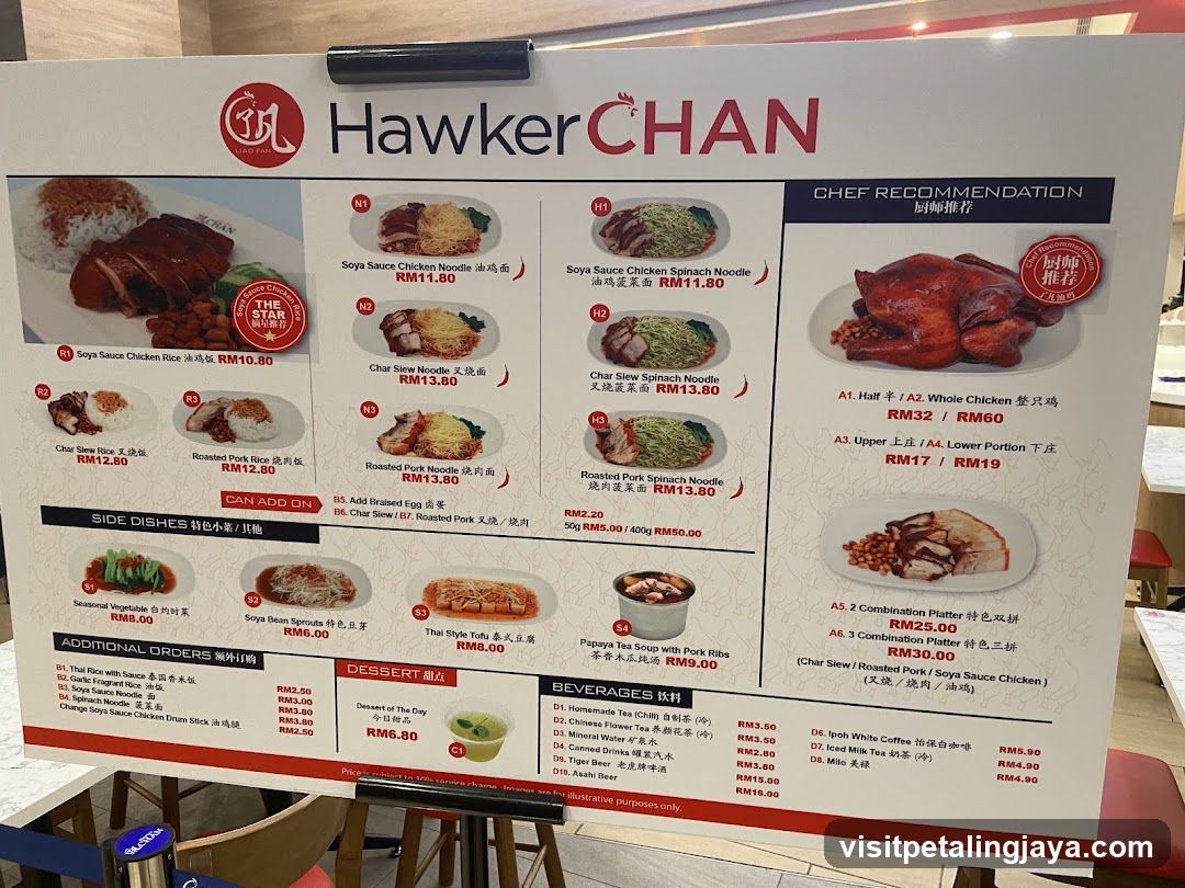 Hawker Chan Menu Board