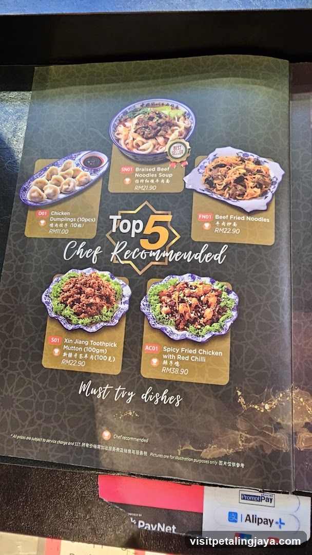Top 5 Chef Recommended Menu