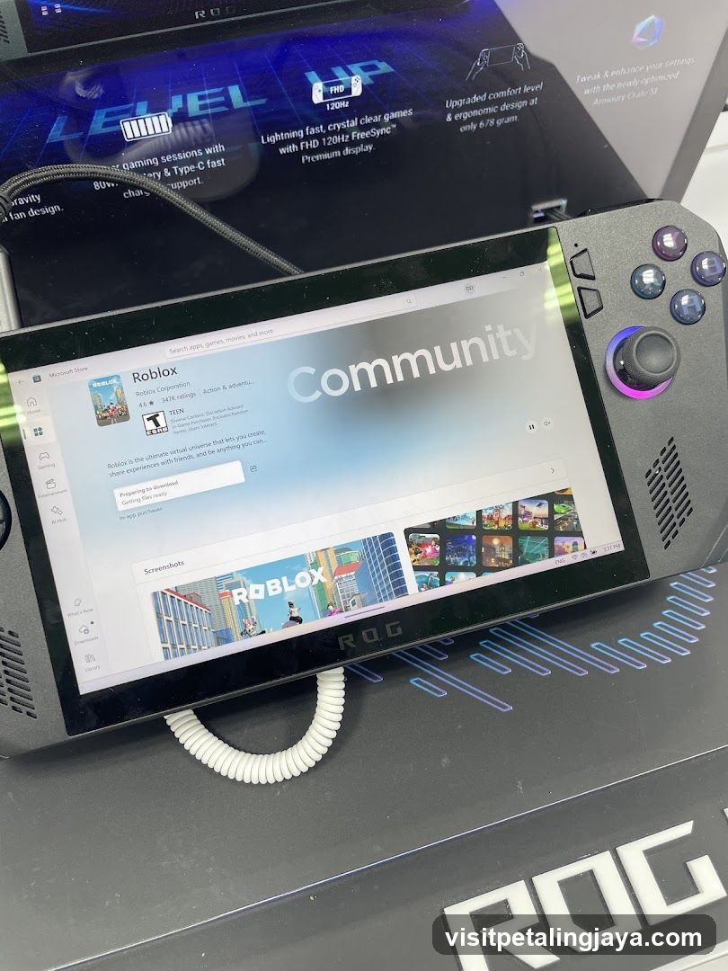 ROG Switch displaying Roblox Community