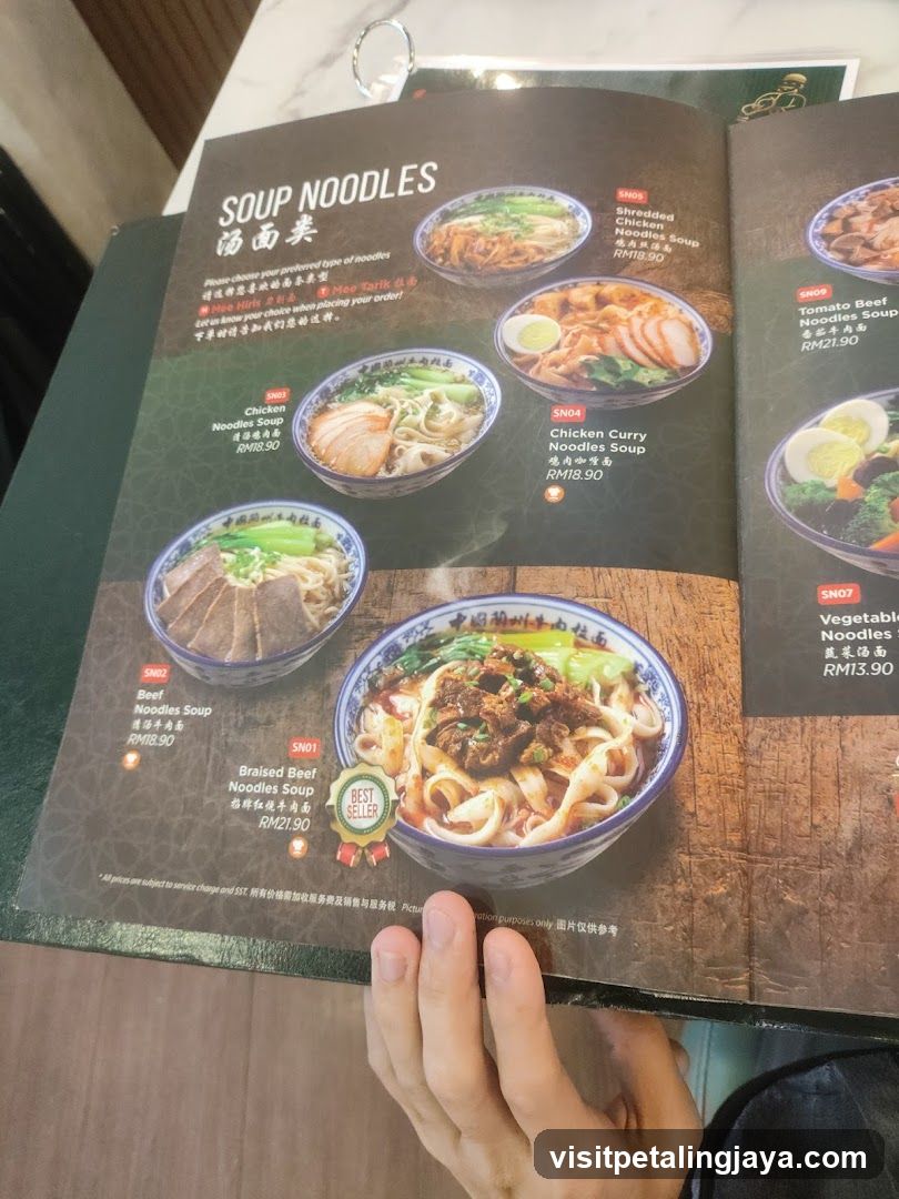 Soup Noodles Menu Page