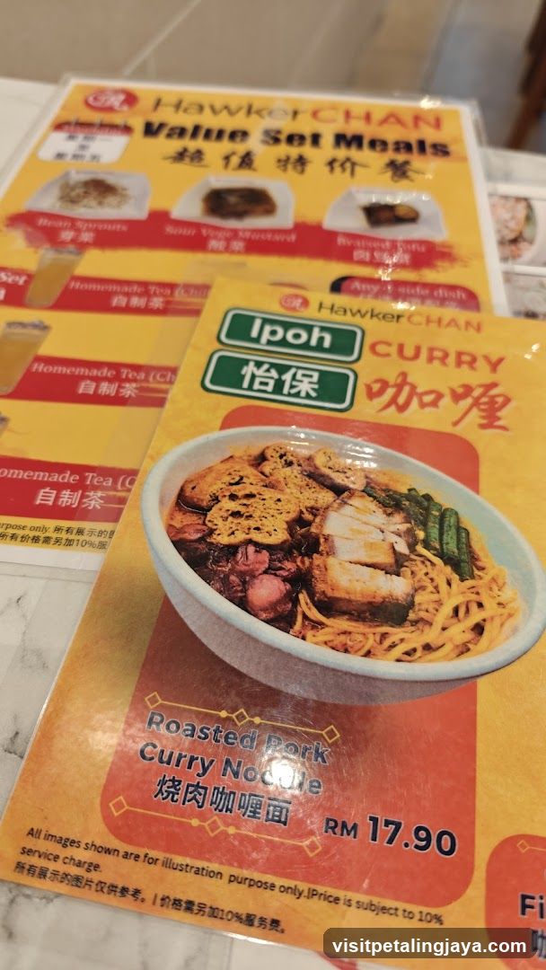 Hawker Chan Menu Display
