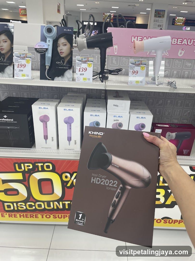 Hair Dryer Display in Store