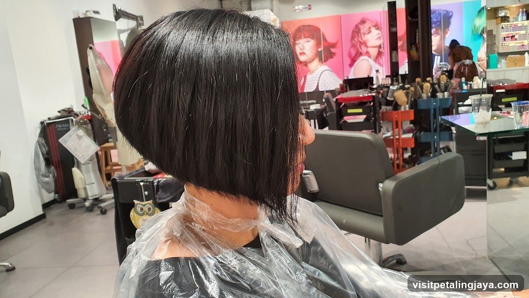 Salon Interior with Client Getting Haircut
