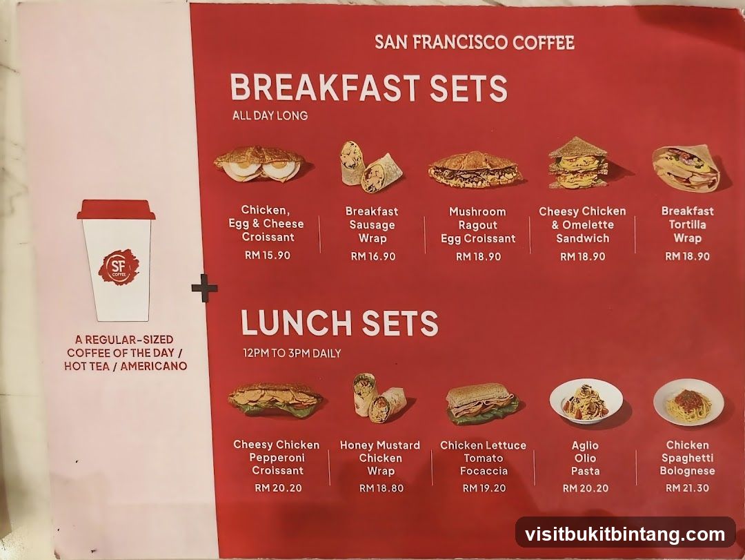 SAN FRANCISCO COFFEE BREAKFAST AND LUNCH SETS