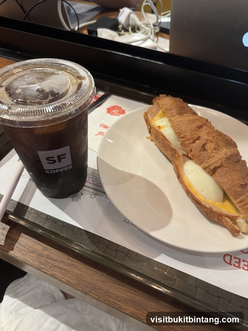 Coffee and Croissant Sandwich